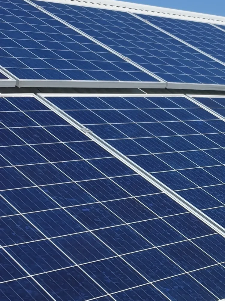 cleaned solar panels on a two storey home