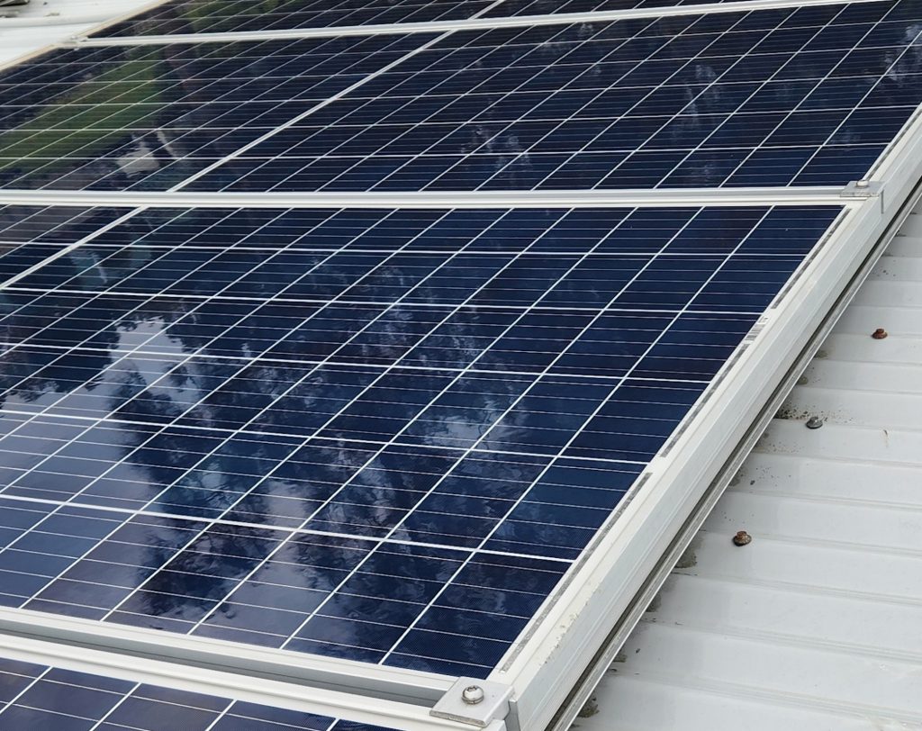 clean solar panels on a surfmist colorbond roof in Bolwarra